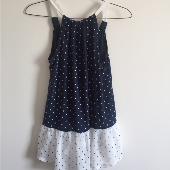 Blue Polkadot Sheer Tanktop - Picture 4 of 4