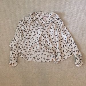 Flowy bird patterned blouse