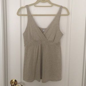 Michael Stars Metallic empire waist tank top.