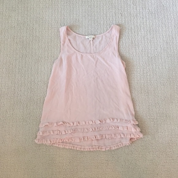 Pink ruffle tank