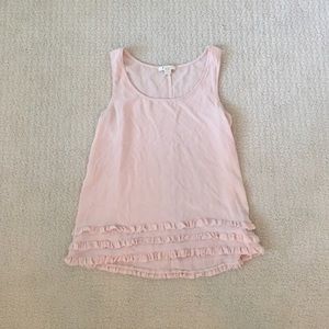 Pink ruffle tank