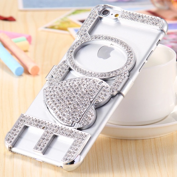 Silver Bling LOVE Phone Case