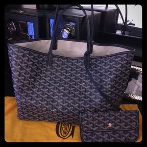 Authentic Goyard St. Louis PM in Navy Blue