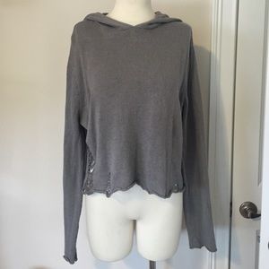 H&M hooded destressed sweater