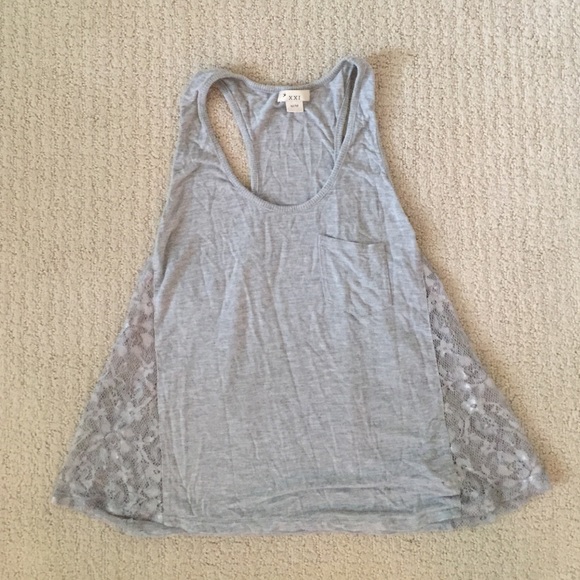 Gray lace tank top