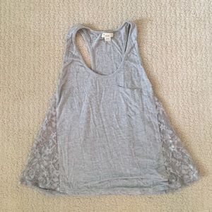 Gray lace tank top