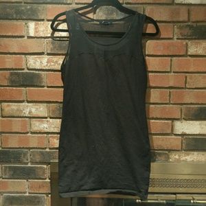 Black Body Con Dress with Transparent Mesh