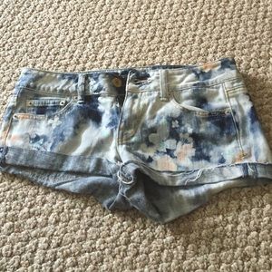 American Eagle Floral Multi Color Jean Shorts.