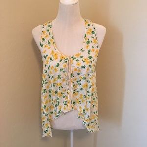 Free People Yellow Floral Top