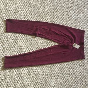 Burgundy New Worn Leggings!
