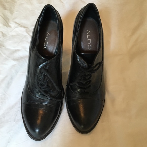 Black ALDO brogue heels