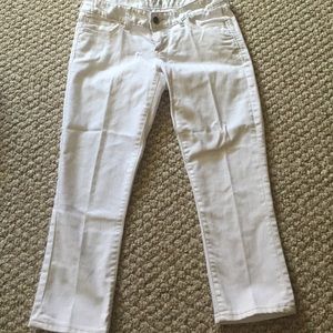Express White Ankle Cropped Pants