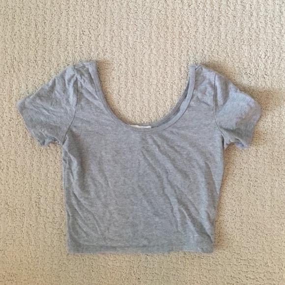 Gray crop top