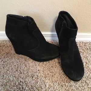 Jessica Simpson suede wedged booties