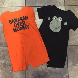 2, 24 month Carter's short sleeve bodysuits