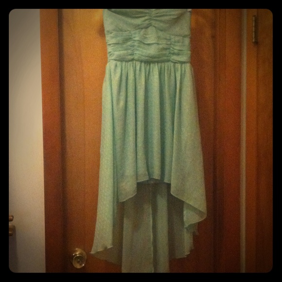 Mint green strapless dress