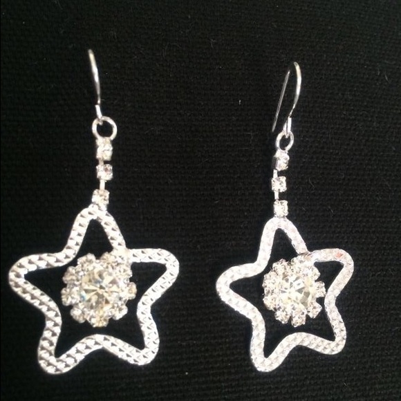 Clear Rhinestone Crystal Party Silver Drop Clip - Picture 1 of 2