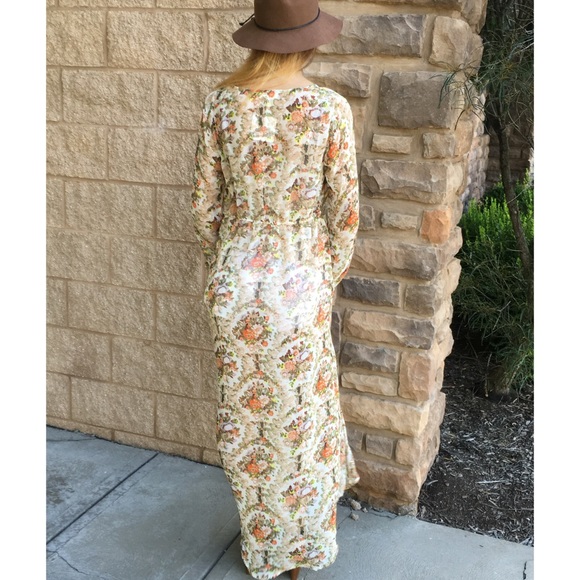Vintage Floral Duster Long Cardigan - Picture 3 of 4