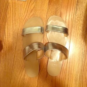 J.Crew silver strap slide sandals size 8