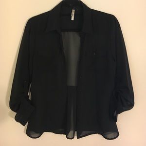 Sheer button down shirt