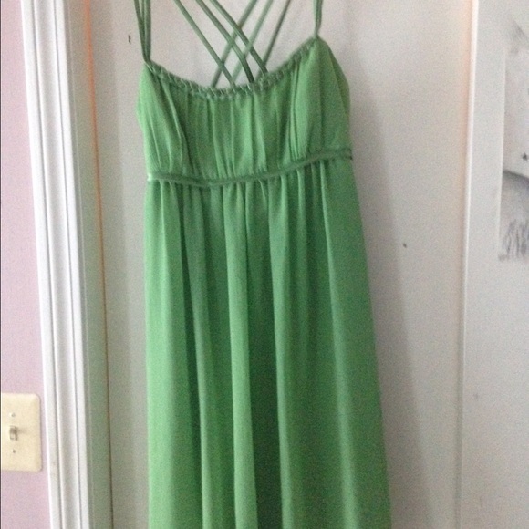 David's Bridal green dress