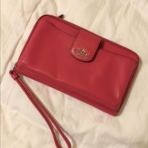 Authentic Leather Coach Wristlet