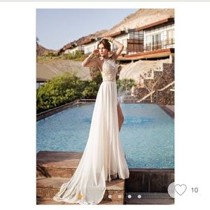 Vintage Lace Chiffon Beach prom/wedding dress