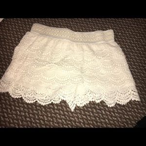 Black and cream lace shorts