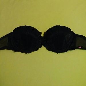 PINK Victoria's Secret Black lace strapless bra