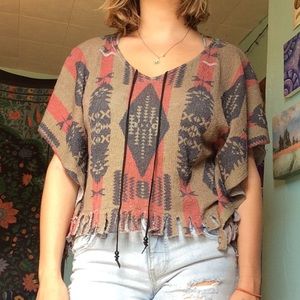 Aztec patterned poncho