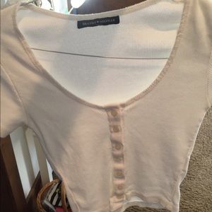 Brandy Melville white button crop top