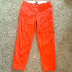 J. Crew orange cropped pants (City Fit)