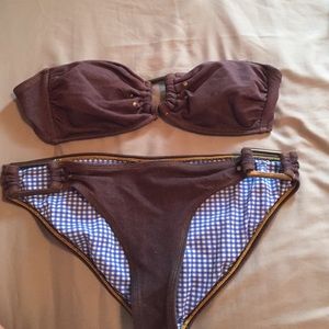 Brown bandeau bikini