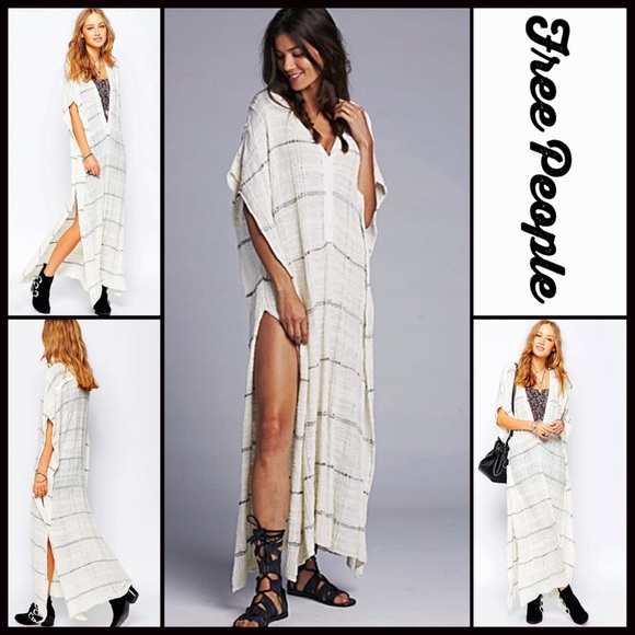 ❌SOLD FREE PEOPLE PONCHO MAXI DRESS - Picture 2 of 3