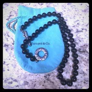 Tiffany Beads Black Onyx Toggle Beads Necklace