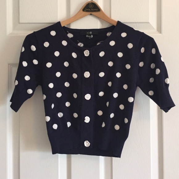 Polka-dot cropped cardigan