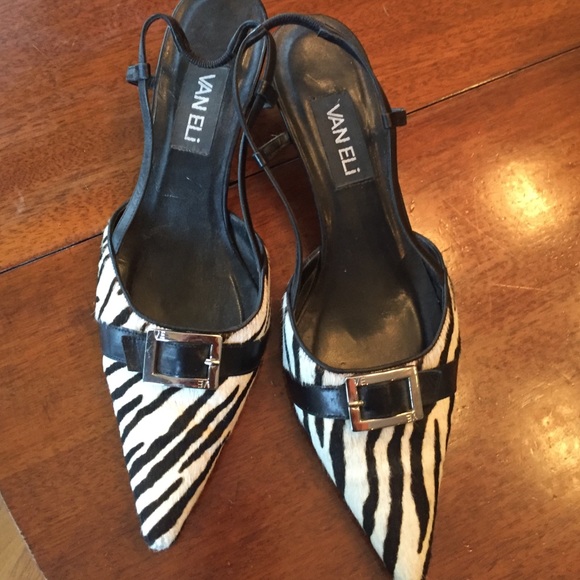 VanEli Zebra Hair Mules