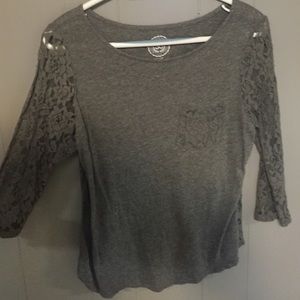 Grey lace back shirt
