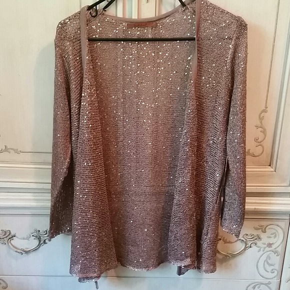 Belldini rosegold sequin cardigan