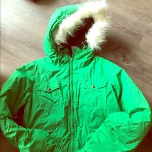 Green Roxy snowboarding jacket