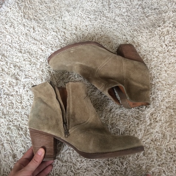 Genuine suede booties