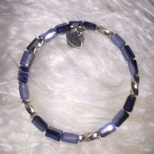 Alex and Ani blue and silver Allure Wrap