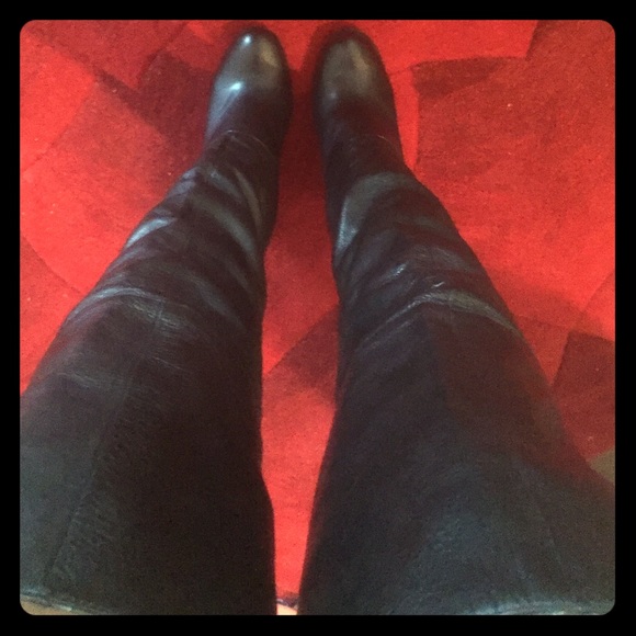 Over the knee leather boots