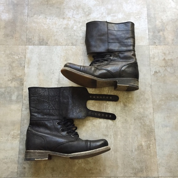 All Saints Damisi Distressed Buckle Brown Boot