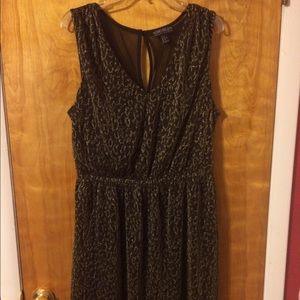 Black/Gold Leopard Dress Size: 1X from Forever 21