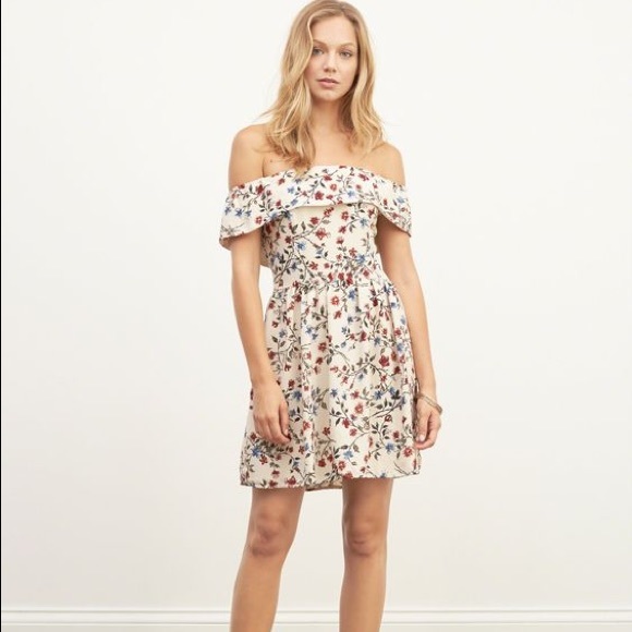Off the shoulder floral mini dress
