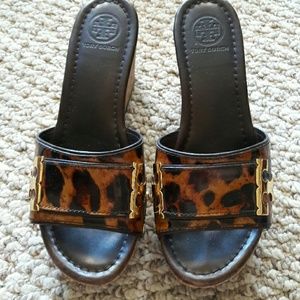 Tory Burch Leopard Patti Wedges