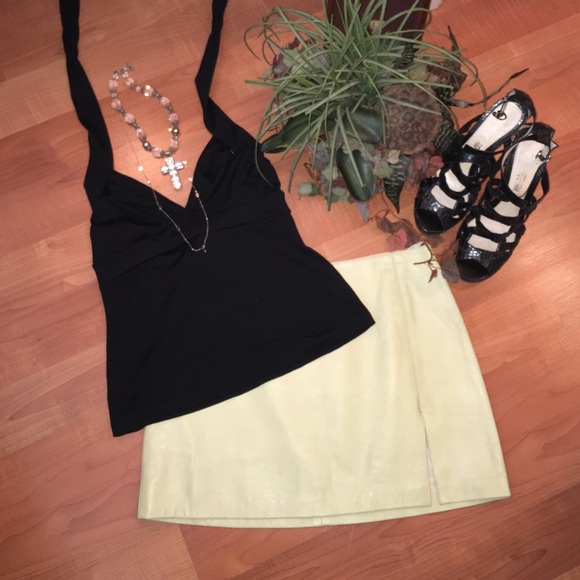 Beautiful genuine leather mini skirt