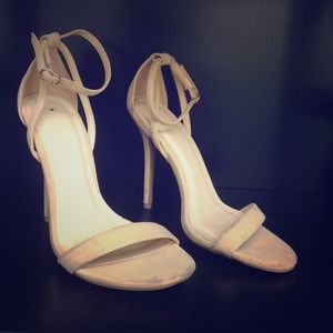 Nude Strappy Heels. Like New!