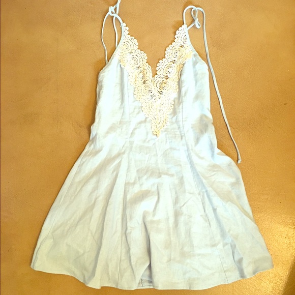 Super cute black and white crochet mini dress